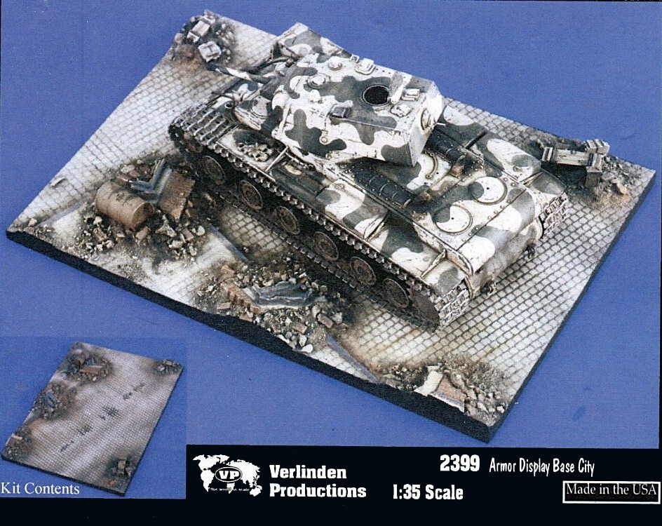 Verlinden 1/35-1/48 Ruined City Street Section Armor Diorama Display Base