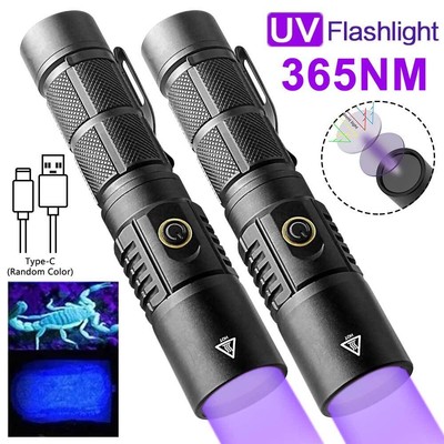 1/2-PACK UV Taschenlampe Schwarzlicht Taschenlicht 365nm Bernstein Handlampe DE