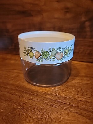#2 Pyrex Corning Spice of Life 3 3/4'' Glass Canister Storage Jar w/ Lid & Gasket