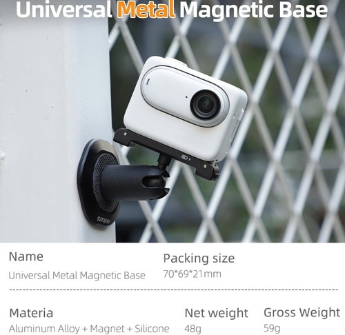 Magnetic Base Stand Mount with 1/4" Thread for DJI Osmo Pocket 3/Insta360 X4 X3 - Picture 8 of 9