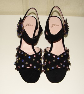 jeweled block heel sandals