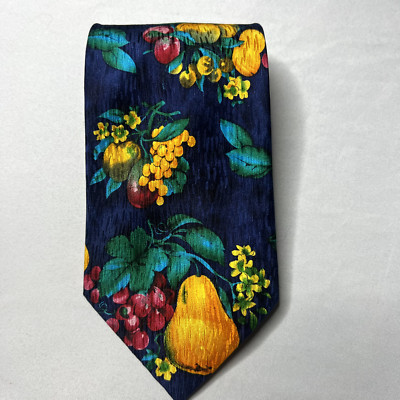 Stonehenge Cocktail Colors Mens Necktie 100% Fruity Vibrant Fruit Basket Motif