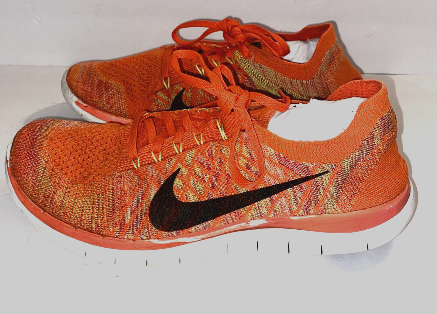 test Bende Minnaar Nike Free Run 4.0 Flyknit Running Shoes Orange Volt Mens Sz 11 (717075-600)  | eBay