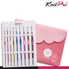 KnitPro Zing Einzelh&auml;kelnadelset Set H&auml;keln Leichtmetall Metallic 9 Nadeln