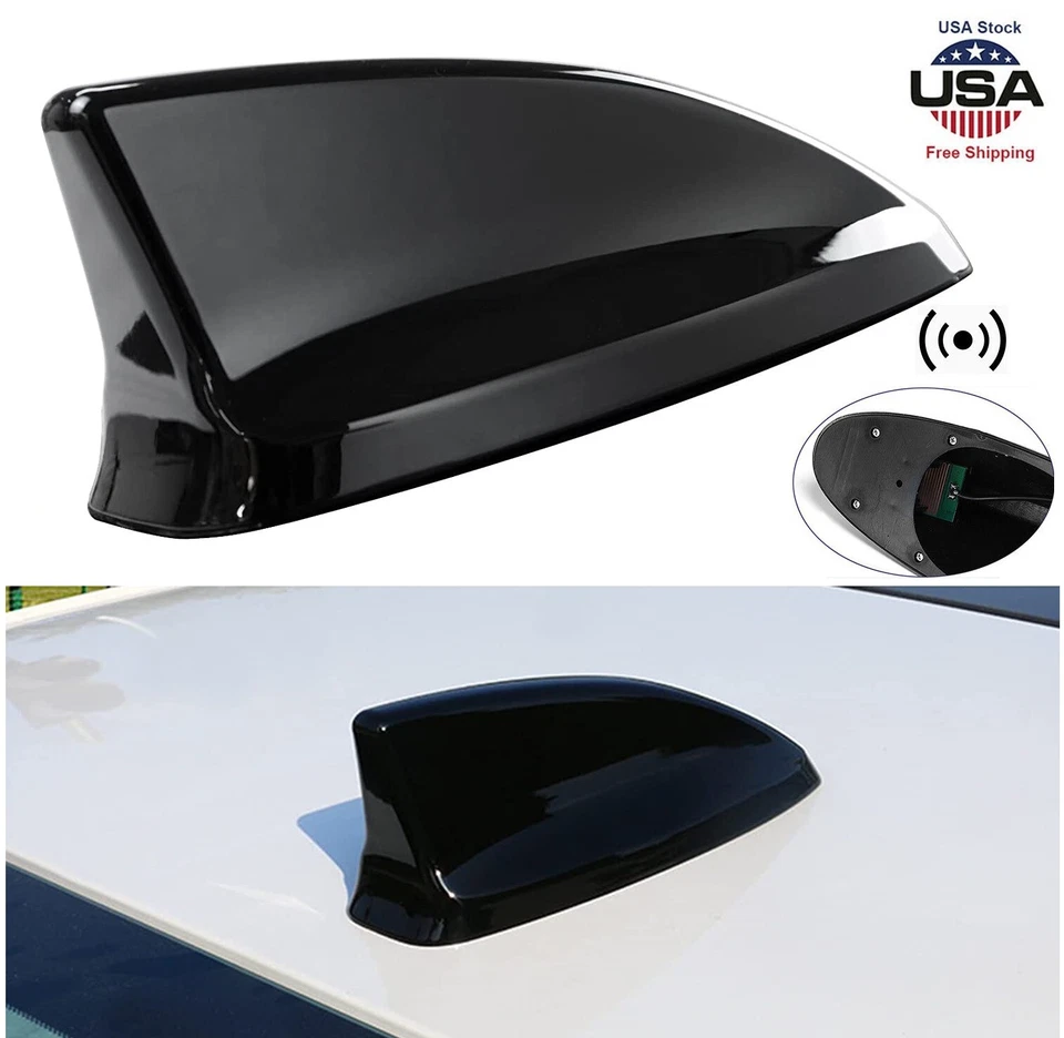 Cubierta de antena de aleta de tiburón universal para automóvil radio AM/FM antena negra EE. UU. Foto 2 de 4