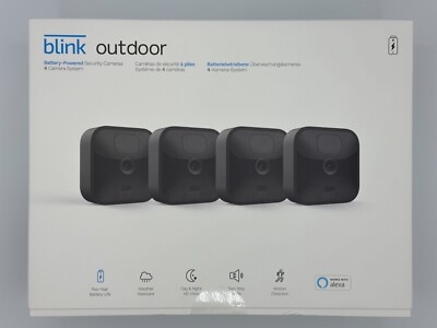 Blink Outdoor x4 Kamerasystem | Kabellose HD Überwachungskamera, VERSIEGELT  SCHNELL   