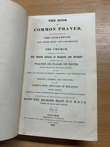 1824 The Book Of Common Prayer IN Two Bände 2.7kg Leder Bücher (EV3) - Picture 20 of 24