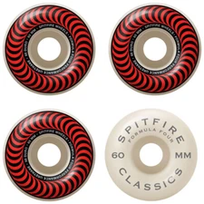 Spitfire Skateboard Wheels F4 Classics 99A Red/Bronze/White 60mm