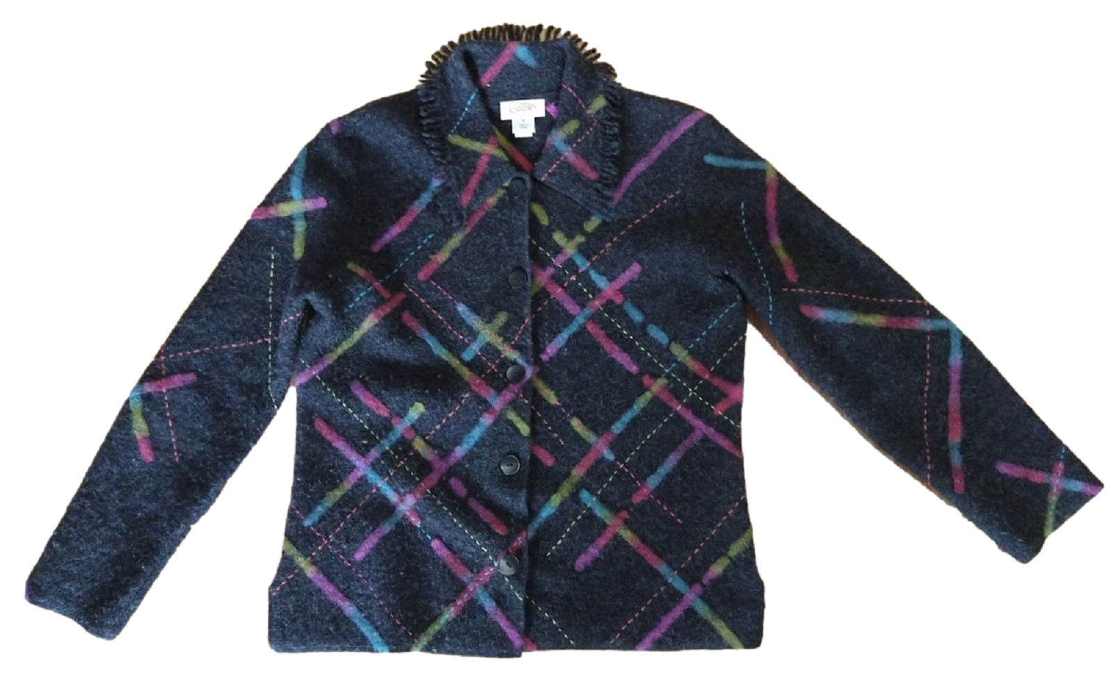 Talbots Charcoal Gray Wool Jacket, Button Down, F… - image 1