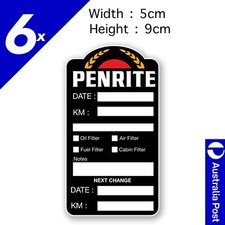 PENRITE Lubricant Oil Change Service Reminder x6, Car, Trucks, Ute Sticker