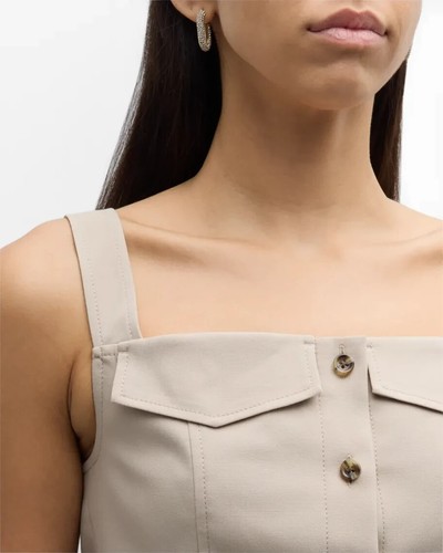 ADEAM Beige Tessa Fitted Sleeveless Vest Button Down Top Sz S $550 NEW - Picture 5 of 9