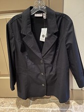 Chico  s Size 2 Cotton Jacket, Black , NWT