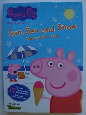 PEPPA PIG SUN, SEA AND SNOW DVD WITH SLIPCOVER 12 EPISODES