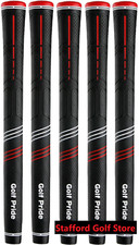 NEW Golf Pride CP2 Pro Jumbo Golf Grips Set of 5 Black/Red .600 Round 80g Soft