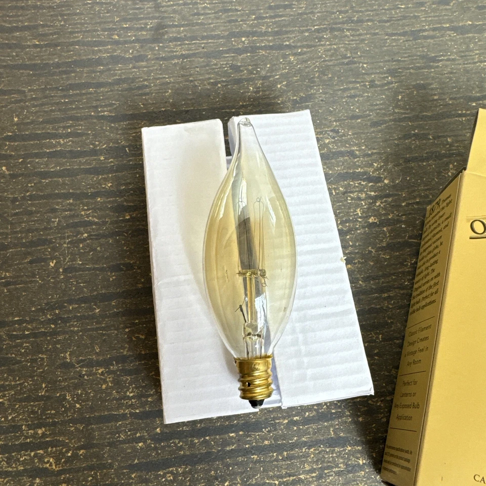 2 Feit Electric 40-Watt Edison Style Clear Amber Glass CA10 Bulb - Image 4 of 4