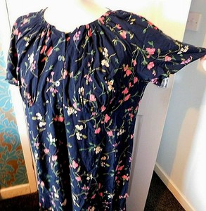 EVANS-ESSENCE-Navy-Blue-Floral-Crew-Neck-Cap-Sleeve-Dress-Size-UK-18-EUR-44