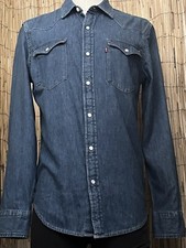 Levi s Mens Denim Western Standard Fit Pearl Snap Shirt-Small-100 Cotton-NWT