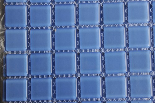 Crystal Glass Mosaic Tiles - #F174 Sky Blue - Pool / Water Line / Feature Wall - Picture 2 of 5