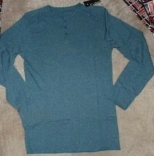 NEW C-IN2 L/S Long Sleeve Henley Style Shirt Splash Blue Men L Large NWT R8888