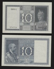 Italien  Italy  Italia  10 Lire 1935 XIII  Pick : 25a   ( 1 )  / UNC ( 908