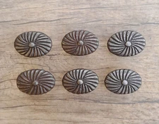6pcs Vintage cast iron floral shape cabinet drawer door knobs screen handles