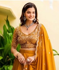 Women New Tranding Designer Embroidered Silk Lehenga Choli With Dupatta. Size...