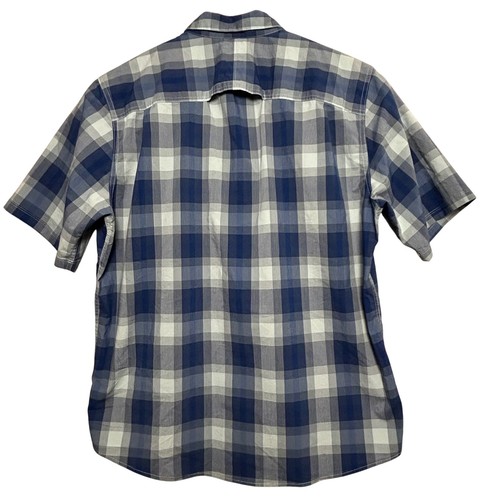 ATG Wrangler All Terrain Gear Blue Vented Plaid Shirt Men's XL Short Sleeve - Picture 3 of 8