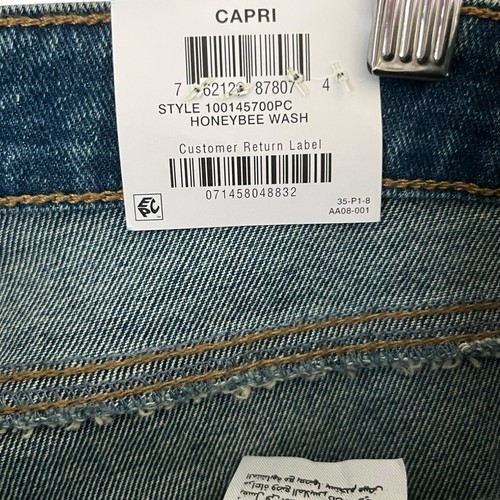 Style & Co Curvy Capri Size 16 Petite Honeybee Wash Distressed Jeans - Picture 7 of 8