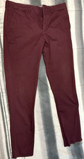 Express Stretch+ Men's Burgundy Slim Fit Tapered Twill Chino Pants 34W 34L