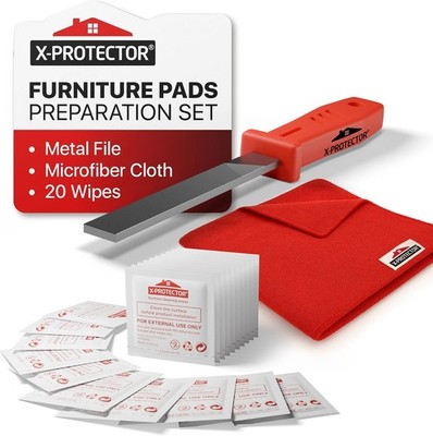 X-Protector Furniture Pads Preparation Set - File, Microfiber, 20 Wipes | Furnit