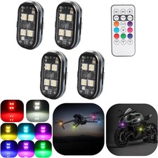 Upgraded 4PCS Wireless LED Strobe Lights with Remote, 8 Colors Waterproof Anti-C