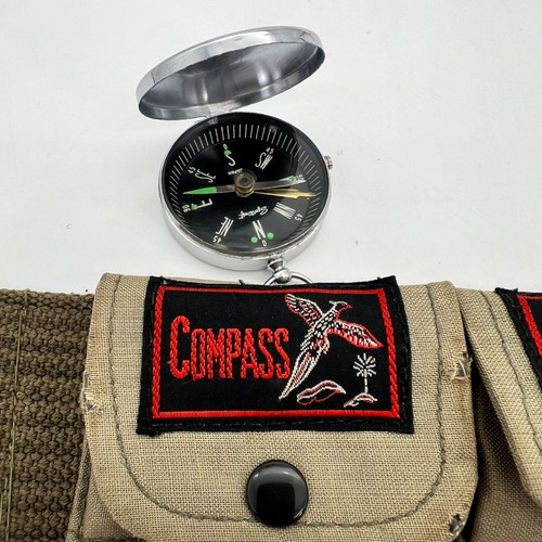 Vintage Survival Gürtel Kompass Streichhölzer Messertaschen Canvas Nylon Tactical Compas - Bild 5 von 16