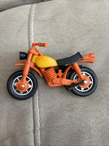 Vintage Tonka Made in Hong Kong Dirt Bike Motorcycle (Yellow-Orange)