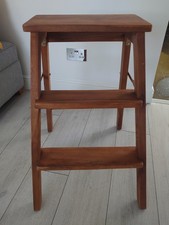Acacia Wood Foldable Steps Ladder