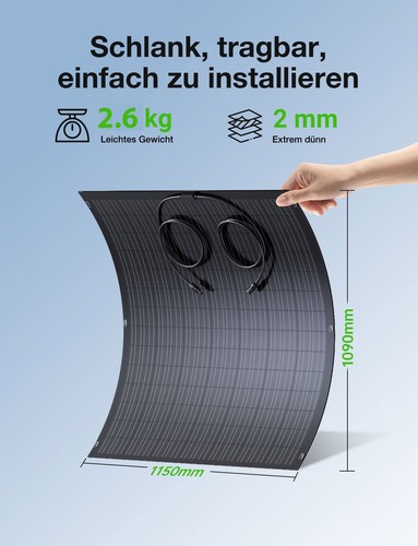 (0% MwSt.*) 480W Flexibles Solarpanel hocheffizient Flex Solarmodule für Dächer - Bild 6 von 24