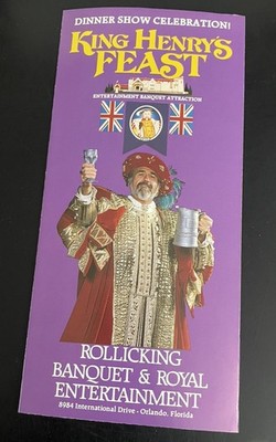 King Henry s Feast Orlando Florida Dinner Show Brochure 1996 Vintage