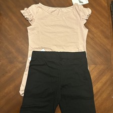Girls Set Short Sleeve Top And 3/4 Leggings,size M ,imported From Serbia