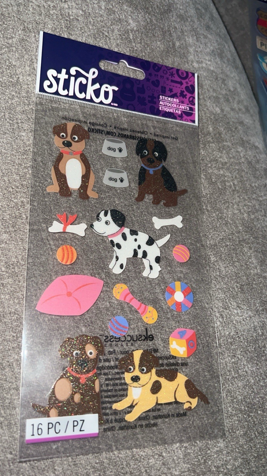 Bowls Toys Bone Glitter