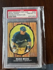2003 Bowman Heritage Rickie Weeks Brewers #269 Fax Signature PSA 10 Pop 1