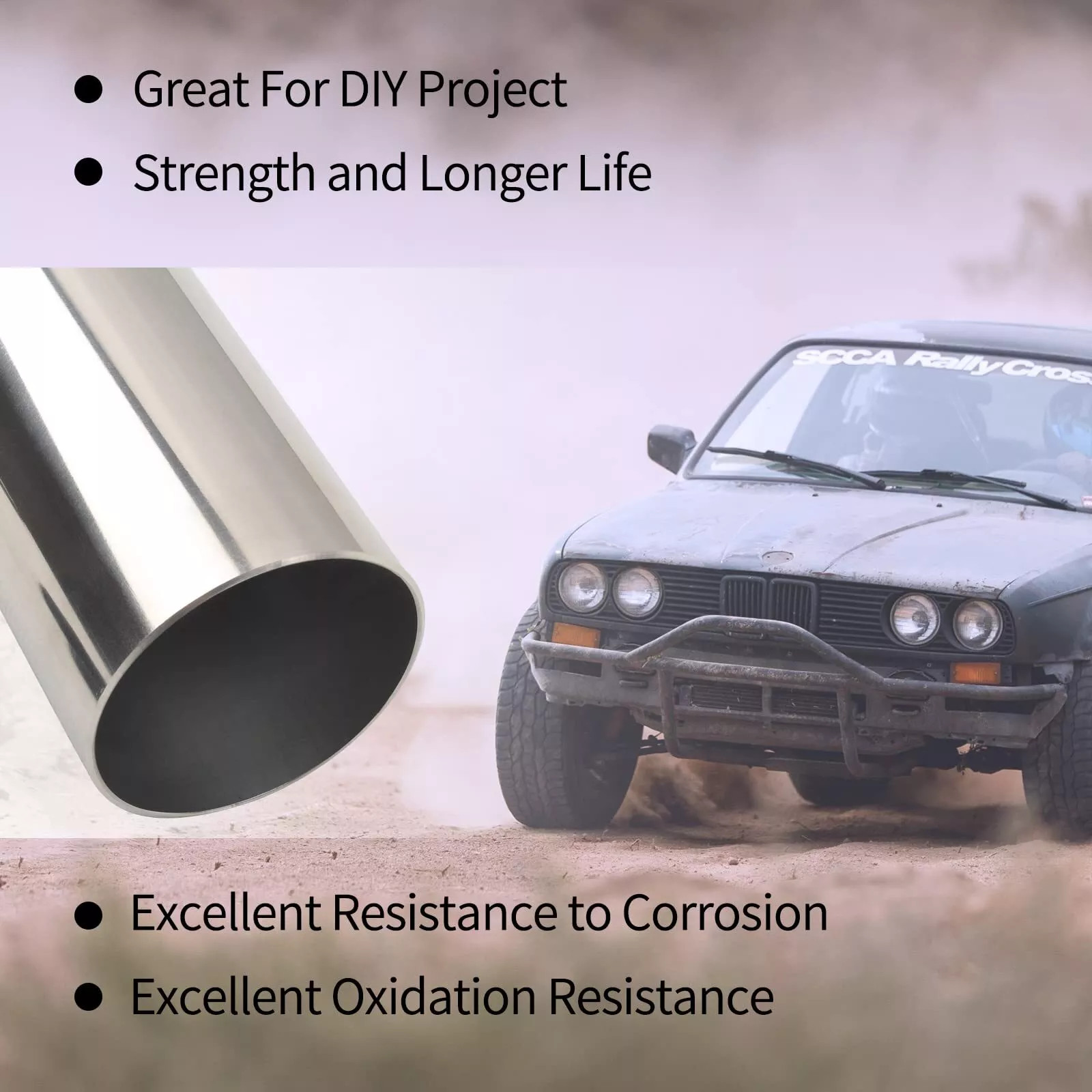 3.5" 89MM T304 Stainless Steel Straight DIY Custom Mandrel Exhaust Pipe Tube