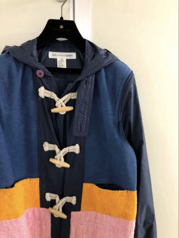 COMME des GARÇONS рубашка спортивное пальто темно-синий x оранжевый x розовый мужской размер M - Изображение 2 из 4