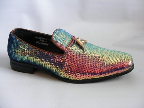 After Midnight Pailletten Loafer Slipper Schuhe Größe 8 blau lila pink 062019 - Bild 3 von 13