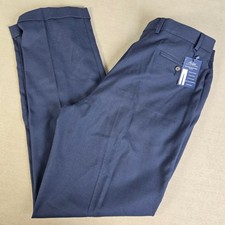 Ralph Lauren Mens Comfort Flex Pleated Cuffed Pants Navy Blue Check 38x34 NEW