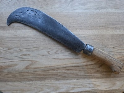 Rare Vintage Blacksmith Made Billhook BALDSLOW Hand Forged