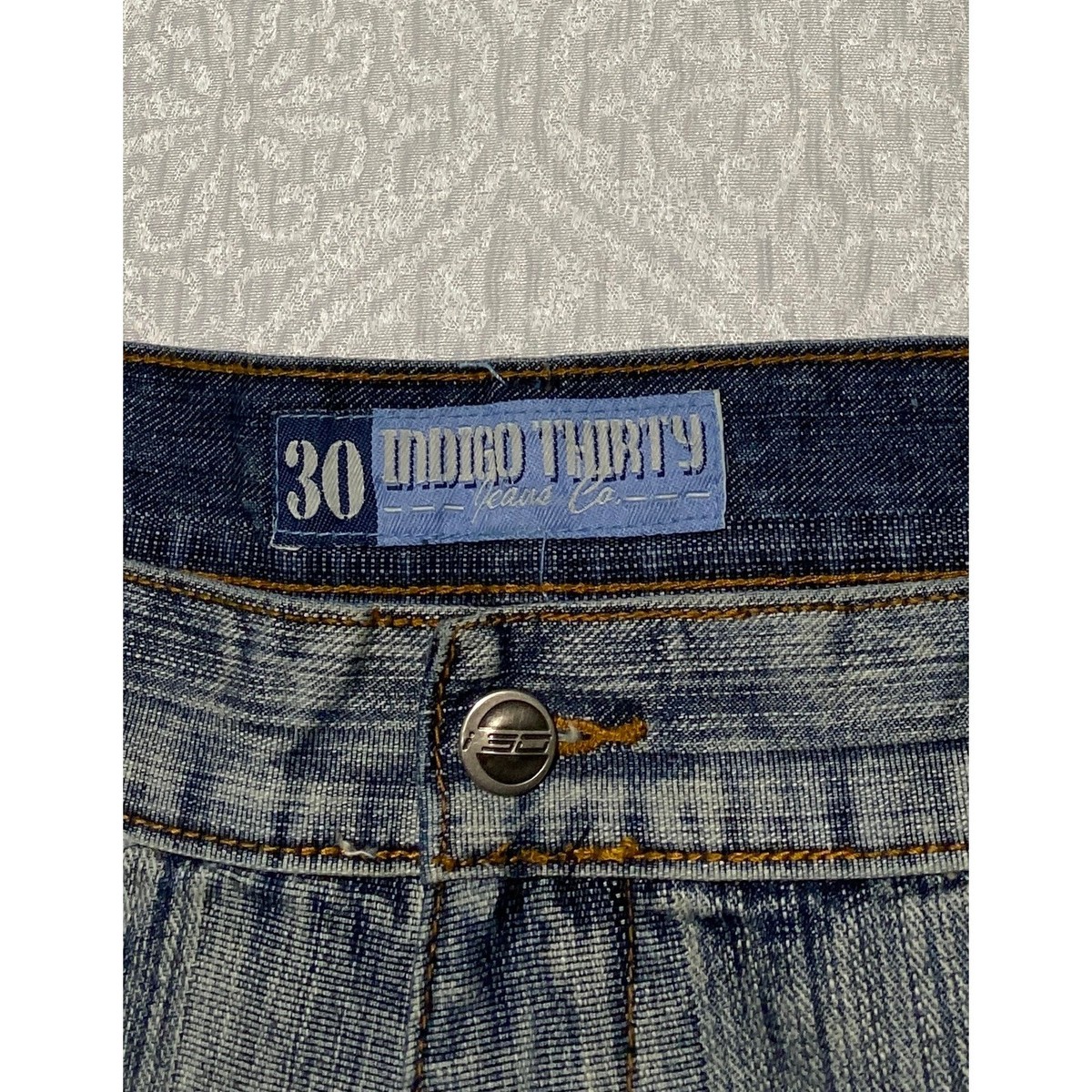 Indigo Thirty Jeans Co Men's 42x34 Blue Wash Denim Straight Wide