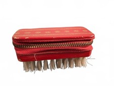 Zippered Travel Brush Sewing Manicure Set Vintage - Leather - Made in Austria