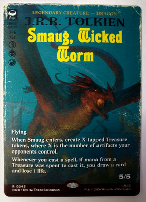 Smaug, Böser Wurm - Buchcover Borderless Mythic - MTG Der Hobbit - 0245 NM