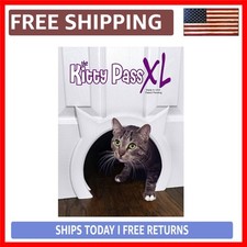 Safe and Smooth XL Cat Door for Hidden Litter Box - Fits 1.25'' to 1.75'' Doors