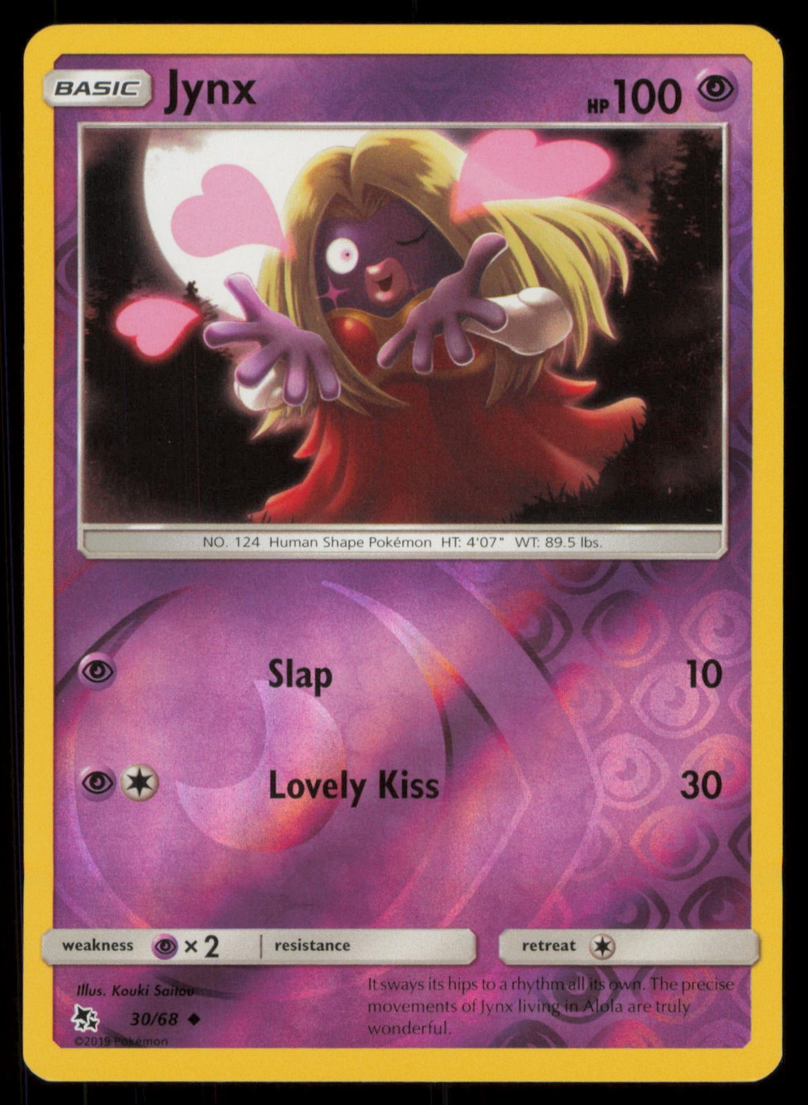 Jynx Uncommon Hidden Fates 30/68 Reverse Holo LP-NM