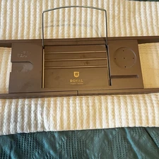 Royal Craft Wood Luxury Bathtub Caddy, Maroon Bamboo Bath Tub Tray- no box